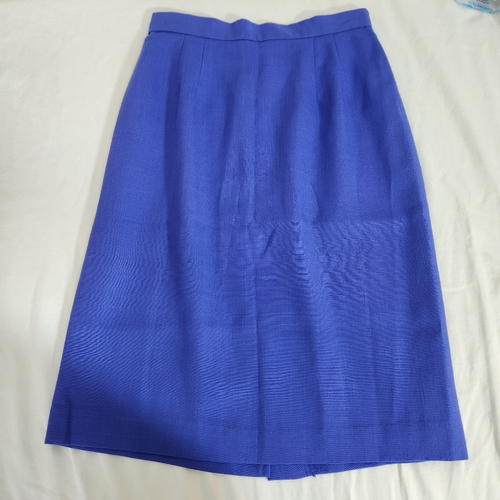MICHELE 80s Vintage Union LGWU Tag Blue Pencil Skirt SZ 8 Petite